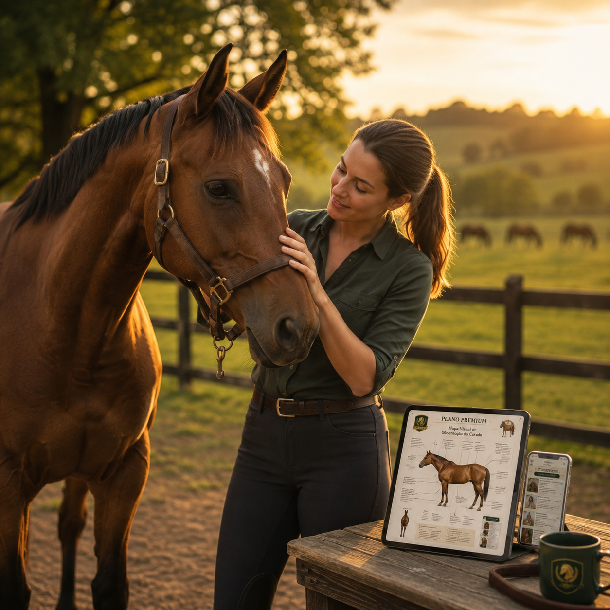 Cavalo em ambiente rural