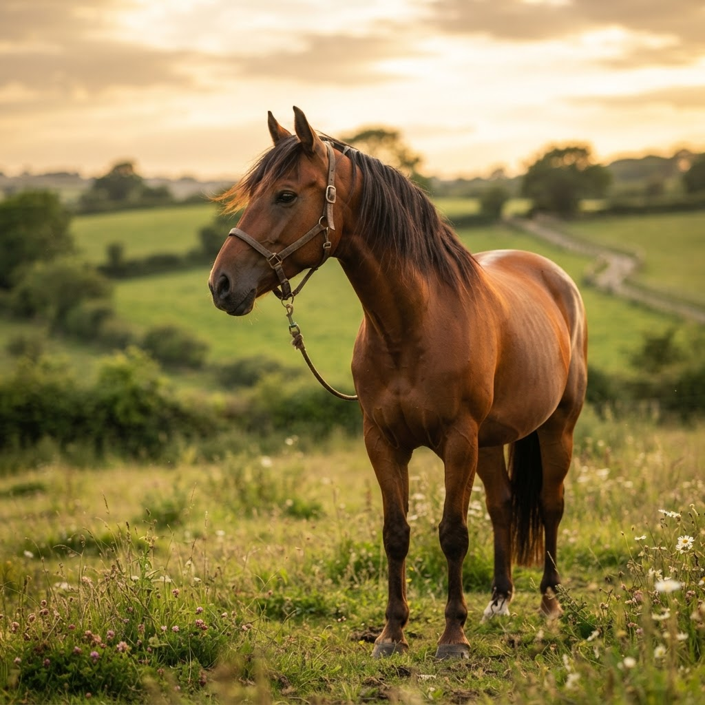 Cavalo em ambiente rural